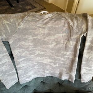 Athleta Girl Light Gray Camo Sweatshirt